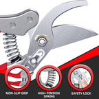 DECERK Professional Bypass Pruning Shears, Ultra Sharp Garden Scissors & Clippers, Effortless 3/4" Branch Clippers