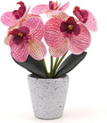 Artificial Orchid Flower Potted Plants Real Touch Small Fake Phalaenopsis Moth Decoration for Home Office Table Centerpiece Desk Shelf