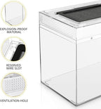HELIME Reptile Polycarbonate Terrarium Kit 5 Piece Starter Habitat for Tarantula,Lizards,Frogs,Geckos,or Hermit Crabs,Tank with Escape-Proof Locking Lid,Hygrometer,Hide,Tweezer,Bowl,Sprayer