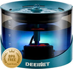 DEEIPET Cat Water Fountain, 74oz/2.2L Ultra Quiet Automatic Water Dispenser for Cats Dogs with Colorful LED Indicator, Water Bowl for Pets with Filter