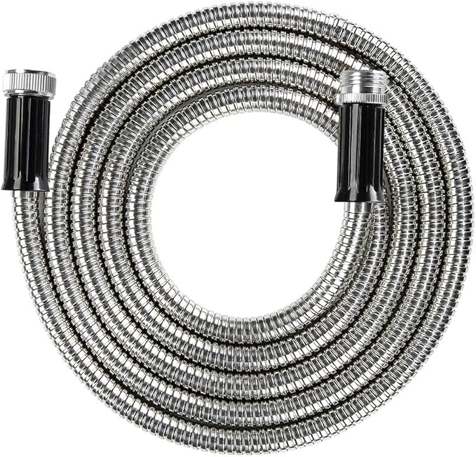 Beaulife Metal Short Garden Hose 15ft Connectors, Drainage Hose for Dehumidifier Small Water Hose Extension High Pressure Bib Reel Extender, Drinking Water Hose for RV Outdoor