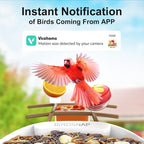 birdsnap® PAV-Bird Feeder with Camera,2K HD with 64GB Card, AI Identify Smart Bird House Cam Solar Panel,Live Stream,Motion Detection,Auto Record Video for Backyard Outdoors,Ideal Gift for Bird Lover