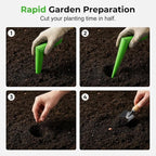Plant Hole Digger for Planting, Stainless Steel Hand Dibber Bulb Planter Tool with Handle, Handheld Garden Seed Digger for Drilling Holes for Tulips, Daffodils, Vegetables (2PCS)