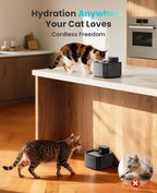 oneisall Wireless Cat Water Fountain: 74oz/2.2L Cordless Pet Water Fountains, 4000mAh Battery Operated Ultra-Quiet Integrated SilentFlow™ Pump for Cats Indoor, Automatic Cat Water Dispenser, BPA-Free