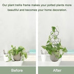 WellSign Small Trellis for Potted Plants, 15.94 inch Metal Plant Trellis for Climbing Plants Indoor Pot Honeycomb Shape Lattice for Ivy Vines Hoya Houseplants Flower 2 Pack