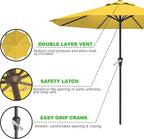 AreShark 12 FT Patio Umbrella for Outdoor, Outdoor Table Umbrella, Outdoor Patio Umbrellas with 8 Sturdy Ribs, Patio Umbrellas for Market, Garden, Deck, Backyard, Pool, Yellow