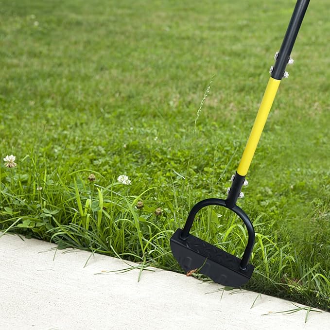 Byhager Professional Edge Lawn Tool, Heavy Duty Steel Half Moon & Saw-Tooth Blade for Clean Borders, Long Handle Reduces Back Strain, Manual Edger Ideal for Garden Edges, Sidewalks, Flower Beds