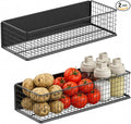 ULIBERMAGNET Magnetic Baskets Fridge Organizers, Large Capacity Metal Wire Mesh Basket Spice Rack for Fridge Storage, Magnetic Shelf for Garage, Laundry, Kitchen, Workshop, Cabinet(2 Pack)