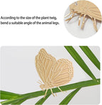 Rainteam Plant Animal Decor Brass Plant Charms for Live Plants Cute Animal Plant Hanger Ornaments for Pots Garden Plant Decorations Plant Accessories Gift for Plant Lovers(2 Butterfly)