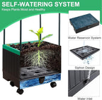 Yhtpouqe Raised Garden Bed with Self Watering Garden Pots, Planter Box with Trellis for Climbing Plants Vegetable Vine Flowers, Tomato Cage Planter for Indoor Outdoor Yard Greenhouse Use