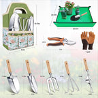Kynup Gardening Tools, Garden Tools Set-9 Piece Gardening Gift for Women, Gardening Kit Ideal Hand Gardening Spades, Thickened Stainless Steel, Rust-Proof, Garden Supplies, Essentials, Garden Stuff
