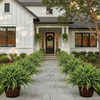 24 Bundles Artificial Outdoor Plants UV Resistant Fake Grass Plants Faux Plastic Greenery Shrubs for Home Garden Pathway Window Box Front Porch Spring Summer Decor, Green