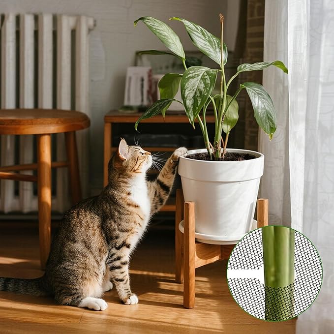 TINSKY 4 Pcs 15.7 Inch Plant Pot Grids-Cuttable Plant Pot Soil Covers Protectors from Animals-Indoor Plant Pot Soil Guard for Outdoor Garden Plant Protection