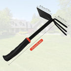 FR Hand Hoe and Cultivator Tool – 2-in-1 Garden Weeder Rake with Ergonomic Grip – Manual Soil Loosener for Tight Spaces, Pots & Vegetable Gardens