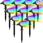WELALO Solar Color Changing Spot Lights Outdoor, Waterproof Solar Halloween Lights, 7 Modes Multicolor RGB Landscape Spotlight for Garden Yard Driveway Lawn Patio Pathway Christmas Decorations 10 Pack