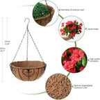 Homsunny Artificial Fake Hanging Flowers Plants with Basket for Outdoor - Fake Petunias Flowers Fake Silk Morning Glory Planter for Outside Porch Patio Balcony Garden Spring Summer Decor(Rose red)