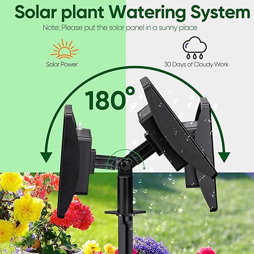 49FT Solar Drip Irrigation System Kit,Automatic Garden Watering System,Diy Plant Watering System,25 Timing Mode Supported 15 Pots with Anti-Siphon Set for Pots Plants,Balcony & Patio Irrigation System