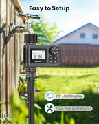 2 PCS Water Timer for Outdoor Garden Hose, Water Sprinkler Timer with Rain Delay/Manual/Automatic Drip Irrigation and Lawn Watering System for Yard