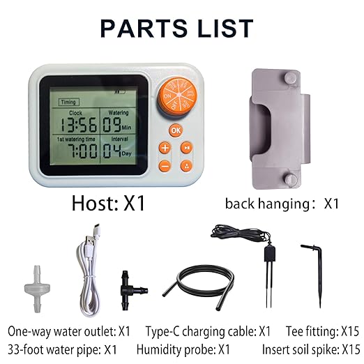 Drip Irrigation kit Indoor Plant Irrigation System Automatic Plant Waterer Plant Humidity Sensor Timer Water drip System kit to Growing Tent IKEA self Watering Automatic Mister kit Greenhouse（1 Sets）