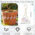 6 Pcs Colorful Crystal Sun Catcher Plant Vine Charms Hanging for Mini Potted Plants, Home Window Garden, Garden Home Window Rainbow Sun Catchers Plant Accessories Indoor (Ball)