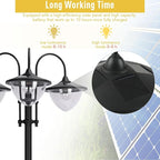 Outsunny 74.5" 3-Head Solar Lamp Post Light with Planter, Solar Pole Lights Outdoor Waterproof LED Lighting for Backyard Pathway Patio Lawn Driveway Decor, Black