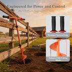 2026 Hand Auger Post Hole Digger Kit – 25.5×40in Manual Auger Post Hole Digger with 3.95" & 5.9" Auger, Fence Post Digger, Garden Hole Digger Tool for Bulbs, Trees, Plants, Umbrella, Fence Posts