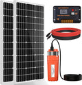 ECO-WORTHY 24V DC Solar Well Pump Kit,Submersible Water Well Pump,2pcs 100W Solar Panels with Controller for Off-Grid Irrigation, Livestock Water