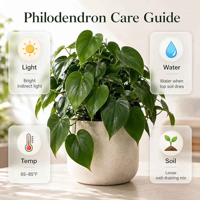 Philodendron Plant Live, Rare Variegated Philodendron Houseplant for Planting, Home Office Decor 4 to 8 Inches (Pink Variegated)
