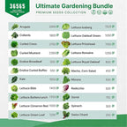 Organo Republic 22 Lettuce & Salad Greens Seeds & 25 Most Popular Herb Seeds Variety Pack Bundle, 36,400+ Non-GMO Heirloom Garden Seeds for Planting Vegetables & Herbs for Indoor & Outdoor Gardening