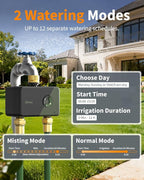 Diivoo Brass WiFi Sprinkler Timer 2 Zone, Smart Water Timer for Garden Hose Remote Control,Compatible with Alexa and Google Home,12 Irrigation Plans,Rain Delay & Manual Watering for Garden,Lawn,Yard