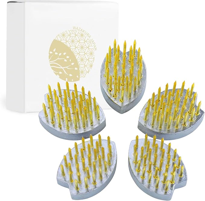 Wazakura Sakura Blossom Kenzan for Ikebana 5PCS, Made in Japan Flower Frog, No Foam Flower Holder, Ecological Petal Shaped Floral Arranging Pin Frog - Sakura Flower
