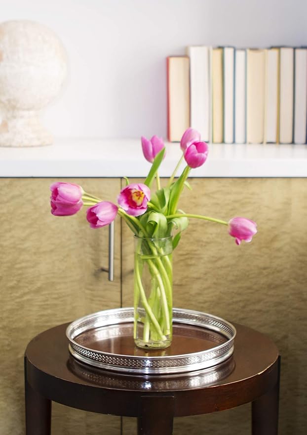 KaBloom Flowers - Valentine Collection - Bouquet of Fresh Pink Tulips with Vase (Farm-Fresh, Cut-to-Order and Homegrown in the USA). Gift for Birthday,Valentine, Mother’s Day Fresh Flowers