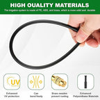 Drip Irrigation System, 100FT 1/4" Garden Watering for Outdoor Plants & Raised Beds, 30pcs Upgraded Brass Nozzles 360° Adjustable Misting Kit, UV-Resistant Tubing for Greenhouse, Lawn & Patio Cooling