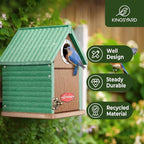Kingsyard Recycled Plastic Bird House for Outdoors - Weatherproof Nesting Box with Clear View Panel & Predator Guard for Bluebird Wren Swallow Finch, Green