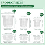 Bluepro 18 Pack 6.5/5/4 Inch Clear Self Watering Plant Pots with Bottom Water Tray & Watering Rope, Transparent Nursery Pots with Drainage for Seedlings, Herbs, and Houseplants