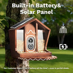 Smart Bird Feeder with Camera Solar Powered AI Identification 10,000+ Bird 2K UHD Video Live Instant Arrival Alerts and Real-Time Motion Detection Weatherproof Bamboo for Outdoor Birds Lovers