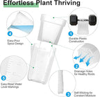 50 Pack 2.5" Clear Self Watering Pots for Indoor Plants, Semi Hydroponic Pots with Drainage & Water Level & Plant Label, Plastic Nursery Pots for Propagation, African Violet