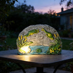 Frog Garden Statue Solar Rock Lights Decor, A Jumping Frog for Patio Pathway Art Housewarming for Yard Decoration Lawn Ornament Gardening Gifts for Women Mom Grandma (Frog)