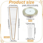 Flower Packaging Kit, 100 Flower Wrapping Bag Single Rose Sleeve 100 Floral Water Tubes 72ft Ribbon Single Flower Packaging Bags for Wedding Mother's Day Florist Birthday Flower Wrapping (White)