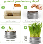 Cat Grass for Indoor Cats Kit - 3 Complete Growing Organic Planter Kits - Grow Your Own Cat Grass - Organic Plant Seeds - Pet Health Supplies Stuff - Gift for Pet Lover