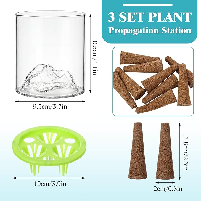 3 Sets Hydroponic Planter Pot Kit Plant Propagation Station Vase Terrarium Glass Planter Indoor Self Watering Planters Herb Garden Kit for Seed Starting Root Monitoring Garden