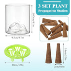 3 Sets Hydroponic Planter Pot Kit Plant Propagation Station Vase Terrarium Glass Planter Indoor Self Watering Planters Herb Garden Kit for Seed Starting Root Monitoring Garden