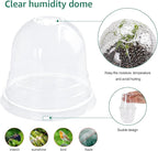 Bluepro 30 Packs 4 Inch Reinforced Clear Nursery Pots with Humidity Dome, Transparent Plastic Plant Pot Seedling Planter with Drainage Holes for Vegetable Propagation, Root Cutting, Seed Starting