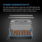AC Infinity Heavy-Duty Humidity Dome 5x8 Germination Kit, Full Spectrum LED Grow Light Bars w/Samsung LM301H EVO LEDs, Heat Mat, 3 mm Thickest Dome, Trays, Vented Panels, for Seed Starting