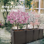 Large Planters for Outdoor Plants Raised Garden Bed Kit Rectangular Elevated Plastic Garden Boxes for Gardening Vegetables Flowers in Backyard Patio Balcony