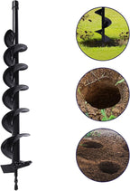 DYRABREST 4 inch Garden Plant Flower Bulb Auger Spiral Hole Drill for Post Holes Replacement Earth Digger Planting Drill (4' Drill Bit)