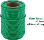 TELENT OUTDOORS 130 Feet Soft Plant Tie Green Twist Garden Ties for Plants Gardening Home Office Organization TPR Garden Ties Supplies with 2.5mm Diameter