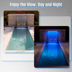 AquaMiracle Complete Outdoor Pond Waterfall Kit with LED Light | 4-Stage Filtration System | 8" Stainless Steel Spillway with 550GPH Water Pump | for Garden Backyard Koi Pond Pool Decoration