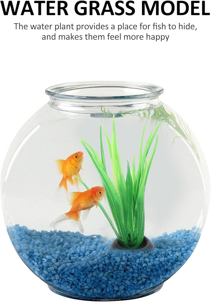 Ipetboom 20pcs Fish Tank Decorations Set Aquarium Plants, Colorful Artificial Decor - Mini Plastic Water Plants Grass Accessories for Beta Goldfish Turtle, Random Color