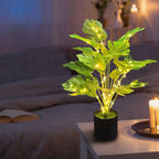20" Lighted Faux Monstera Plant with LED Lights - USB & Battery Box Powered - LED Artificial Monstera Tree for Living Room, Home Decor, Indoor Decoration (Turtle-Back Bamboo)
